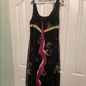 Magaschoni midi chiffon floral evening dress